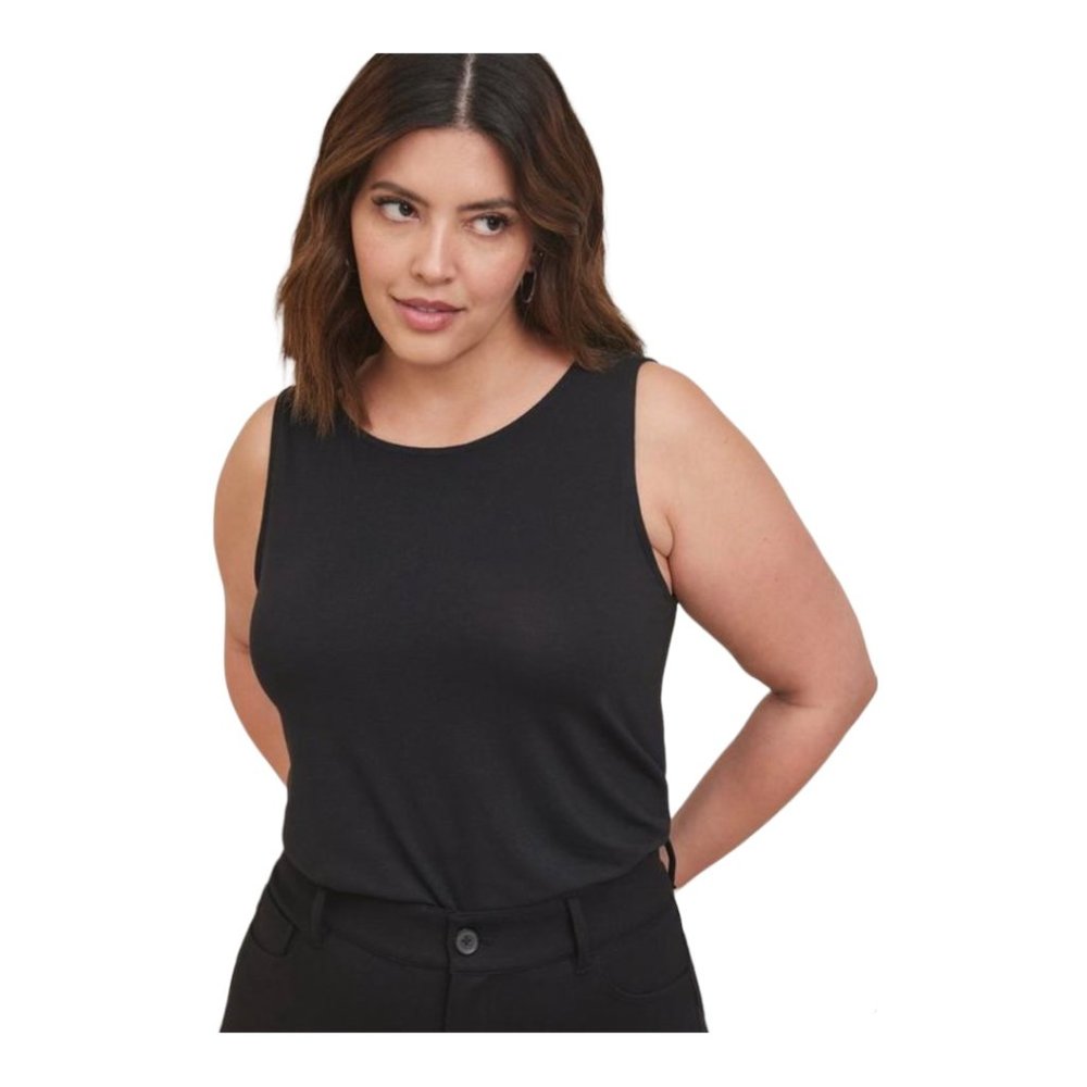 Black Jersey High Neck Tank